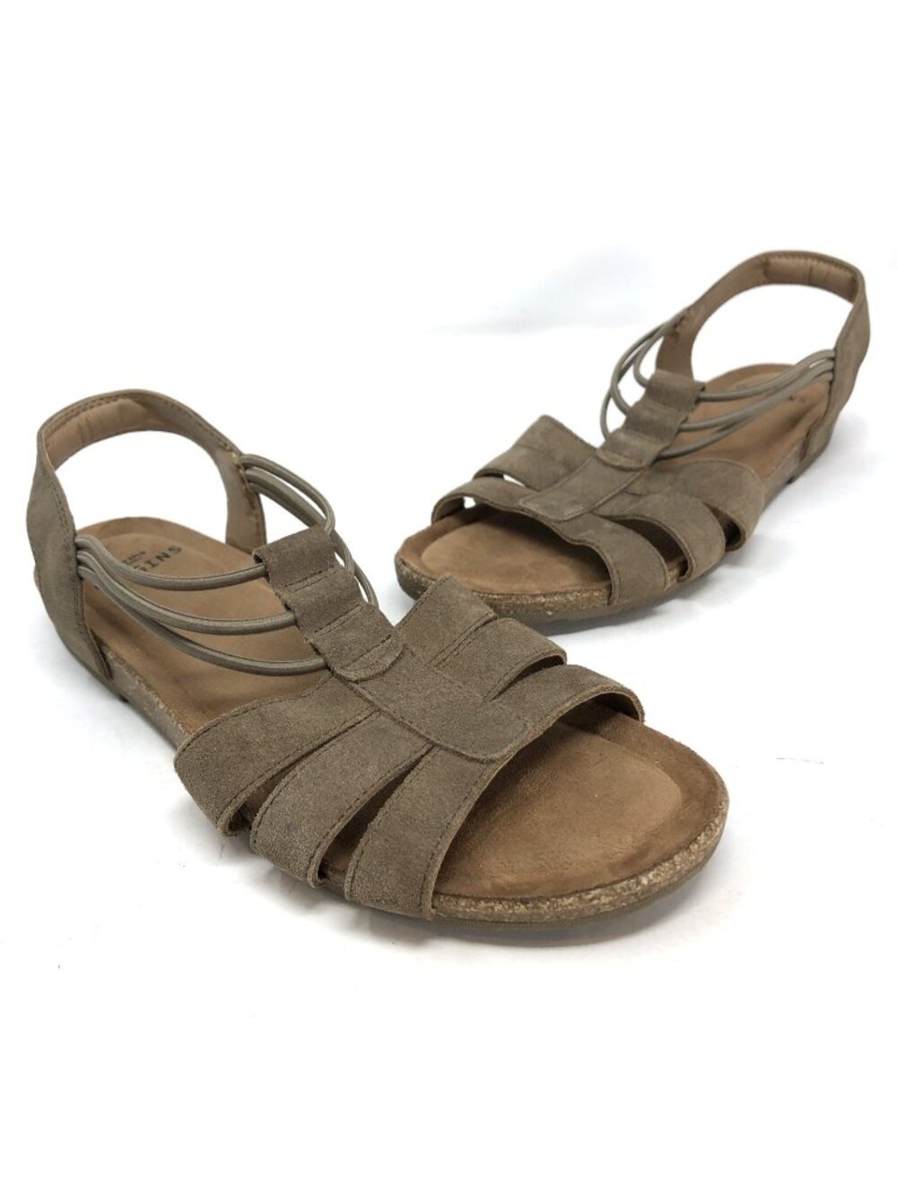 Earth Origins Shoes Womens 10 Laney Sedona Brown Suede Leather Slingback Sandals